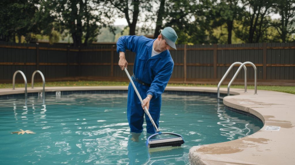 cleaning swimming pool